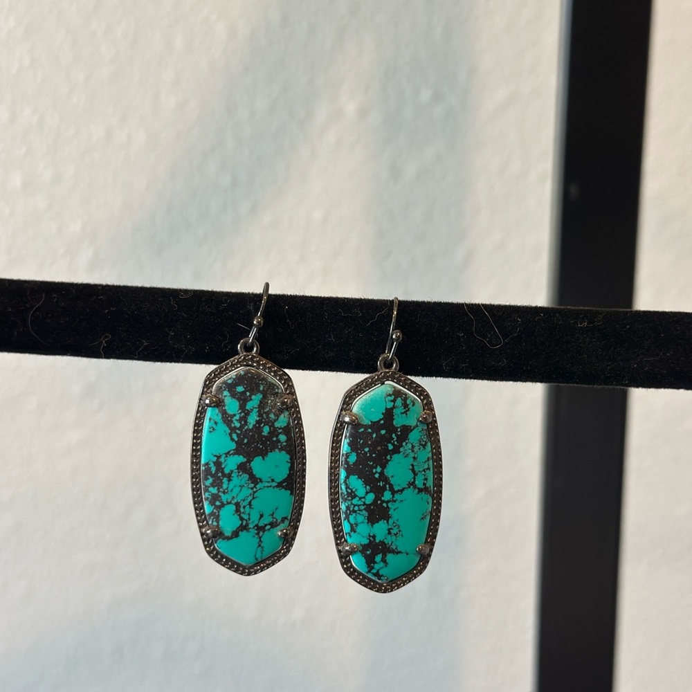Kendra Scott Turquoise and Silver Dangle Earrings